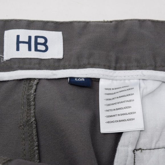 DXL HB Chino Shorts Men 50 R Brown Cotton Neutral Minimal Big & Tall Khaki - Picture 8 of 11